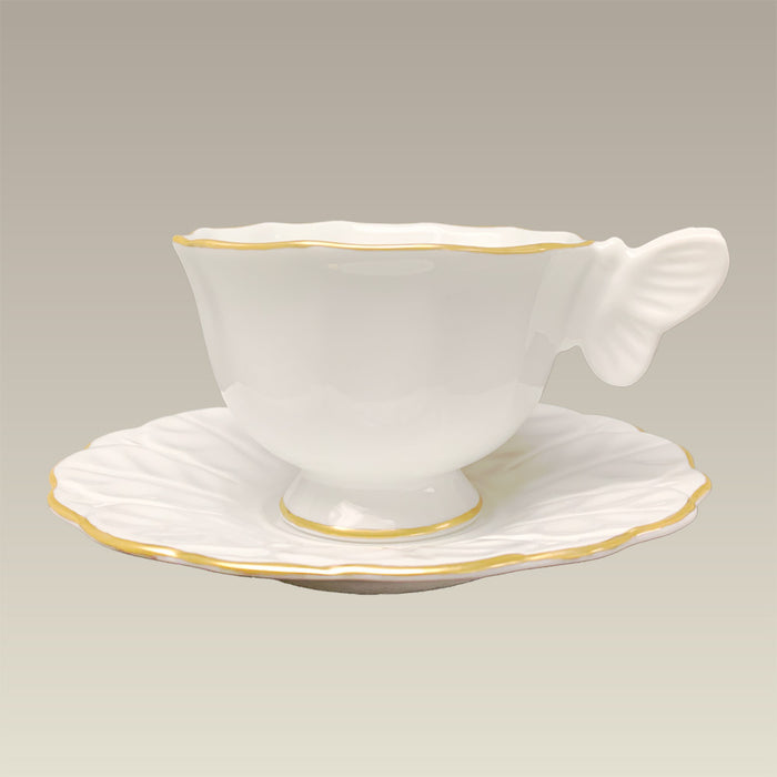 4 oz. Gold Banded Butterfly Cup & Saucer