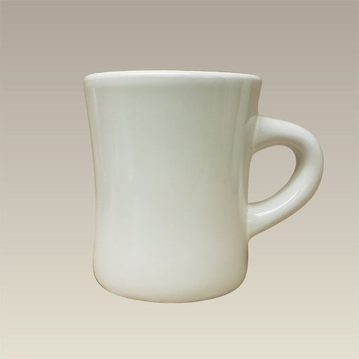 Cream Colored Stoneware Diner Shape Mug, 10 oz., SELECTED SECONDS